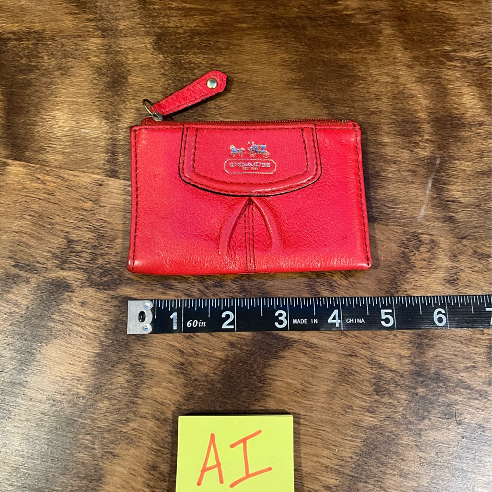Tomato red coach card wallet
